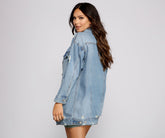 So Chic Long Denim Jacket Ins Street